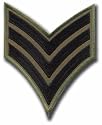 Set of (2) SERGEANT Chevron Military Uniform Patch Subdued Style Iron On Patches
