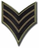Set of (2) SERGEANT Chevron Military Uniform Patch Subdued Style Iron On Patches