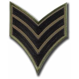Set of (2) SERGEANT Chevron Military Uniform Patch Subdued Style Iron On Patches