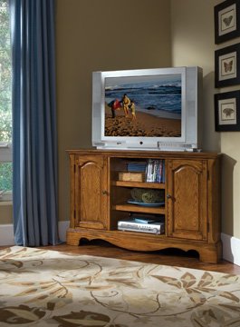 Home Styles 5538-07 Country Casual Corner Entertainment Credenza, Distressed Oak Finish