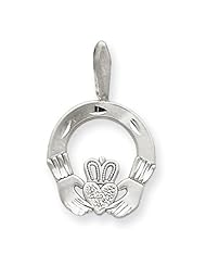 14k Yellow or White Gold Solid D/C Claddagh Pendant