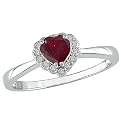 Heart Shaped Ruby Ring - Red
