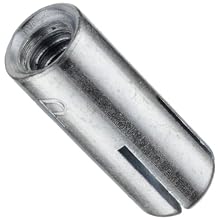 100 Pack Steel Zinc Platted Drop-In Anchor With Tool 1/4" Diameter x 1" Length