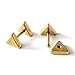 Unisex Stainless Steel Gold Triangle Screw Stud Earrings for Man and Women, 2pcs