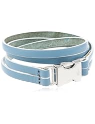 Lacoste Blue Leather Bangle Bracelet, 7.5"