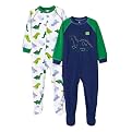 Toddler Boys' Just One Year Fleece Dino Blanket Sleeper - Blue/White