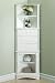 Madison Corner Linen Cabinet Glass Doors White