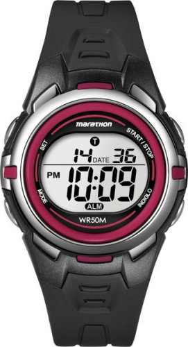 Timex Midsize Marathon Black/Red Watch - T5K3634E