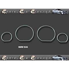 Tachoringe zum Clipsen BMW E46 Chrom mit M-Technik Sticker