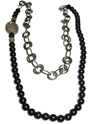 Diamond Pave Beaded Chain Necklace Sterling Silver Jewelry By Socheec