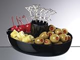 Search : MARTINI MATE Garnish Bowl with 6 Stainless Steel Picks, Black Bowl (MM-7-B)