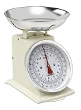 Hanson Traditional Metal Upright Scale with Stainless Steel Bowl, 5 Kg, Cream