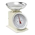 Hanson Traditional Metal Upright Scale with Stainless Steel Bowl, 5 Kg, Cream