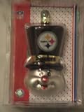 NFL Pittsburgh Steelers Blown Glass Top Hat Snowman Ornament
