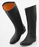 from Mill Outlet Long Rubber Riding Boots UK 5.5 (Black)