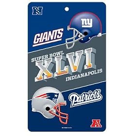 Super Bowl 46 XLVI NY New York Giants vs New England Patriots 7x12 Plastic Dueling Teams Party Sign: Sports &amp; Outdoors