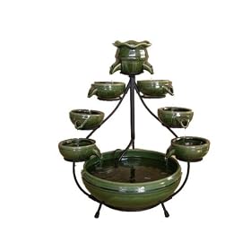 Smart Solar Duo Green Cascade Fountain