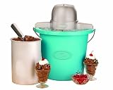 Nostalgia Electrics ICMP-400BLUE 4-Quart Plastic Bucket Ice Cream Maker, Blue