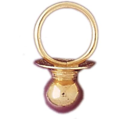 Cheap Girls Jewelry Dazzlers Solid 14k Gold 3 Dimensional Baby Pacifier Charm Pendant Available in three colors from jewelsberry (weights: 4.5 grams only) For Sale