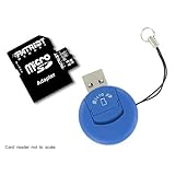 8GB Patriot microSDHC Memory Card & Reader - Pearl Shape Blue + SD Adapter  ....