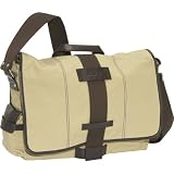 Nuo Tech  Canvas Messenger Bag-Color: Khaki & Brown