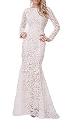 Cocktail Floral Print Backless Lace Long Sleeves Homecoming Dress/Party Dress/Wedding Dress/Maxi Dress 