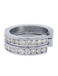 1.82 Carat Round Diamond Hoop Earrings