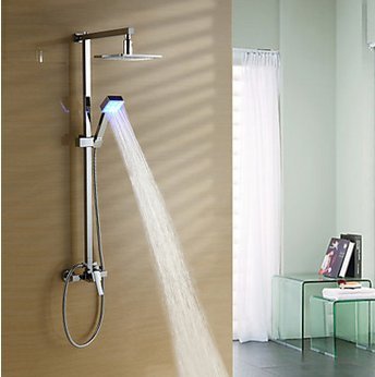 Color Changing Led Shower Faucet With 8 Inch Shower Head Hand