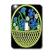 Lee Hiller Designs Embroidery Prints Floral - Blue Cornflowers and Daisies in a Basket - Light Switch Covers - single toggle switch
