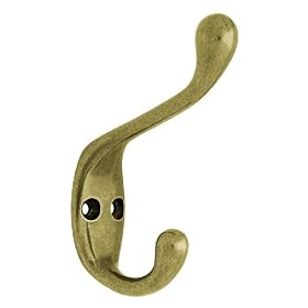 Liberty Hardware B42302Q-AB-C5 3-Inch Heavy Duty Coat and Hat Hook, Antique Brass