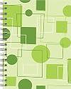 Wire-o Journal - Green Retro - Medium..( Lined both sides - White wire-o )