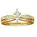 14K Yellow Gold 1/3 ct. Diamond Bridal Engagement Set with Marquise Cut Center Diamond