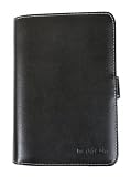 picture of Navitech Genuine Black Napa Leather Flip Open Book Style Carry Case / Cover for the Amazon Kindle Keyboard / 3G finished to perfection with a subtle White Stitch