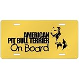 New American Pit Bull Terrier On Board License Plate Dog