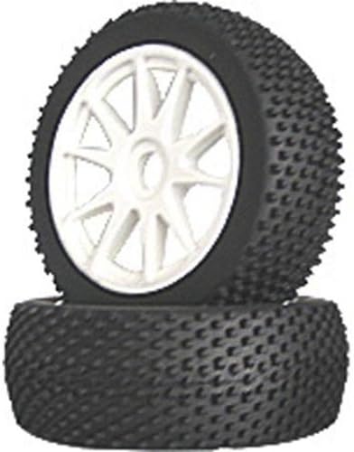 RD Logic 1/8 Buggy Premounted White Spoke w/Studs (Pair)