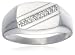 9ct White Gold AMR407553 Gents Diamond Signet Ring
