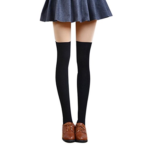 GOTD Ladies Cotton Thigh-Highs Socks Stockings Sexy and Elegant