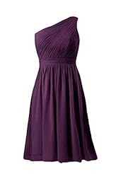 Vintage Lace One Shoulder Chiffon Short Bridesmaid Dress/Prom Dress/Party Dress 