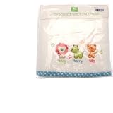 Safari Friends Animal Embroidered Fleece Cot Blanket Throw