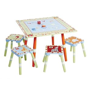 Levels of Discovery Alphabet Soup Table and 4 Stool Set Multi-Color by Levels of Discovery