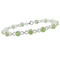 Silver Peridot Bracelet - 8"