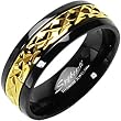 Spikes Titanium Black and Gold Men's Ring