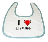 Baby Bib with I Love Li+ming (first name/surname/nickname) by Shopzeus