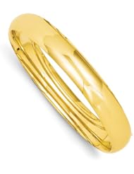 14k Yellow Gold 7/16 High Polished Hinged Bracelet Bangle. Metal Wt- 12.72g