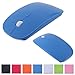 HDE Sleek Form-Fitting Ergonomic Curved Wireless 2.4 GHz Optical Slim Mouse with DPI Switch (Blue)