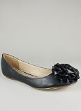Studded Flower Ballerina Flat 7.5 BLACK