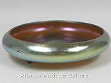 Gold Steuben Rolled Lip Three Footed Signed Aurene