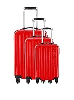 Platinium Set de 3 trolleys rígidos Hove (Rojo)