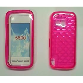 TEISTO - NOKIA 5800 MUSIC XPRESS RUBBERIZED GEL CASE  HOT PINK