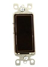 15 Amp 120 Volt, Decora Rocker 3-Way AC Quiet Switch, Residential Grade, Non-Grounding, Mahogany/Ivory/White, 5603